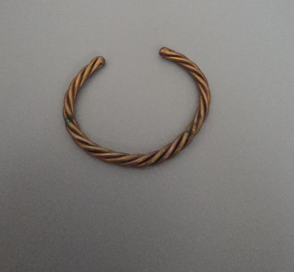 Twisted Copper-Tone Open Cuff Bracelet - Brown